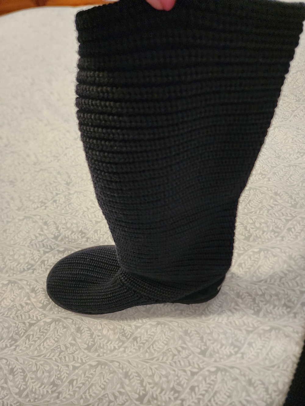 NWOB Women's UGG Australia Black Classic Cardy Knit Tall Boots, Size 10 - Picture 14 of 15
